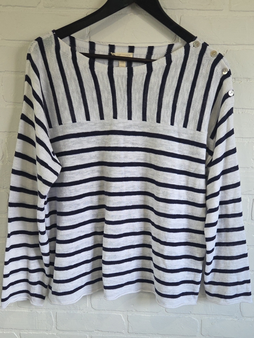 Eileen Fisher Linen Blend Nautical Sweater